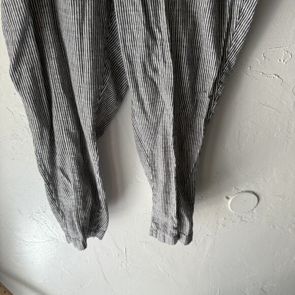 Old Navy Pants XL Linen Blend Drawstring Relaxed Trousers Pockets Stripe - Picture 3 of 9